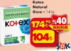 KOTEX NATURAL GECE HİJYENİK PED 14'LÜ KOTEX NATURAL GECE HİJYENİK PED 14'LÜ